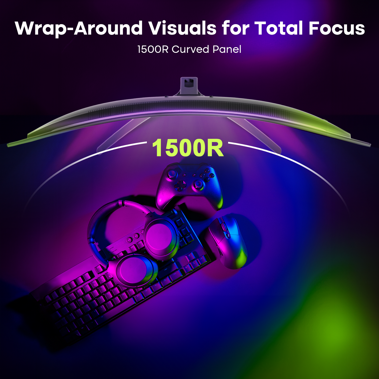 AMZFAST 27 inch Curved Gaming Monitor 240Hz FHD 1ms Fast VA 1500R