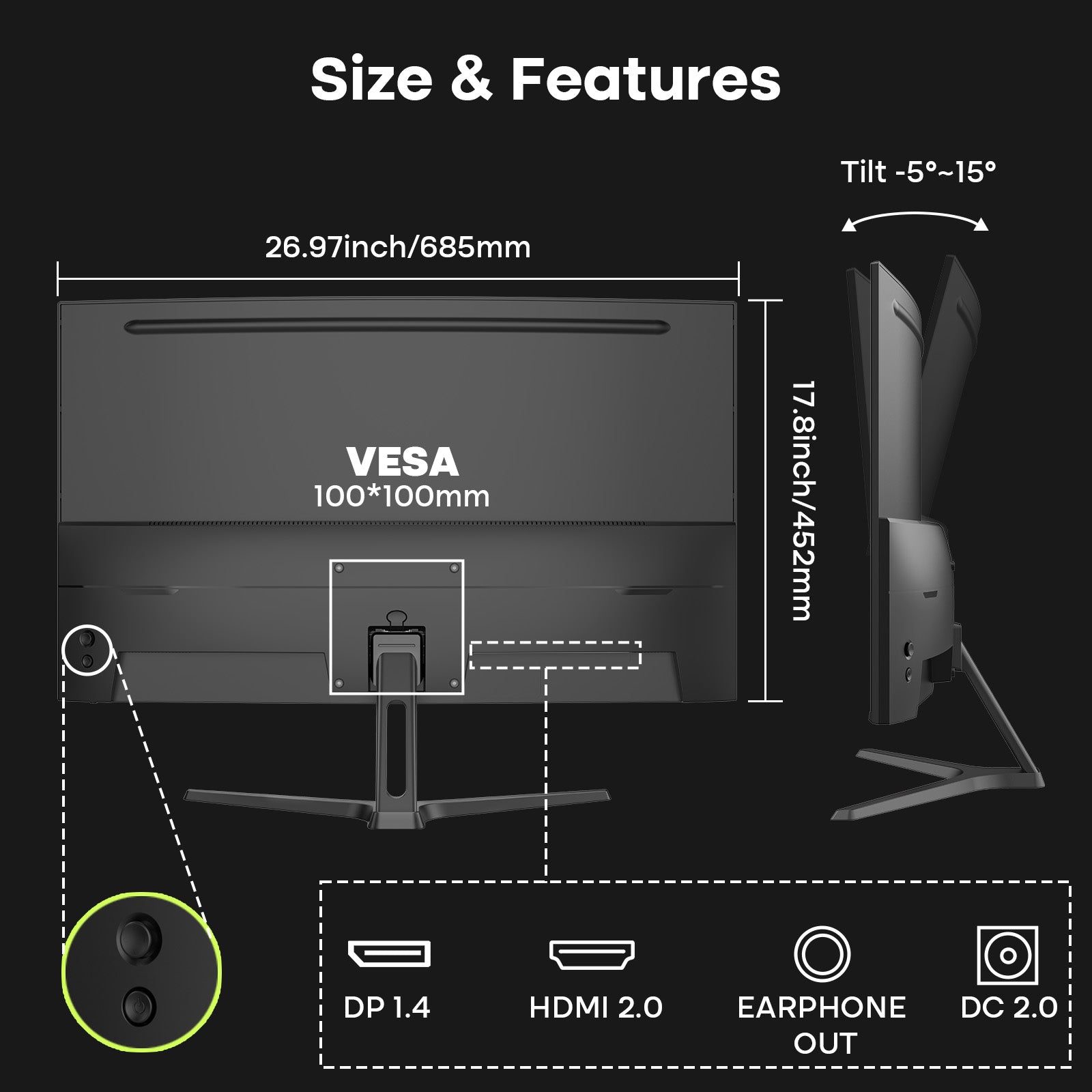 AMZFAST 27 inch Curved Gaming Monitor 240Hz FHD 1ms Fast VA 1500R